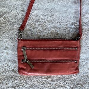 Fossil Women's Red Leather Crossbody Bag